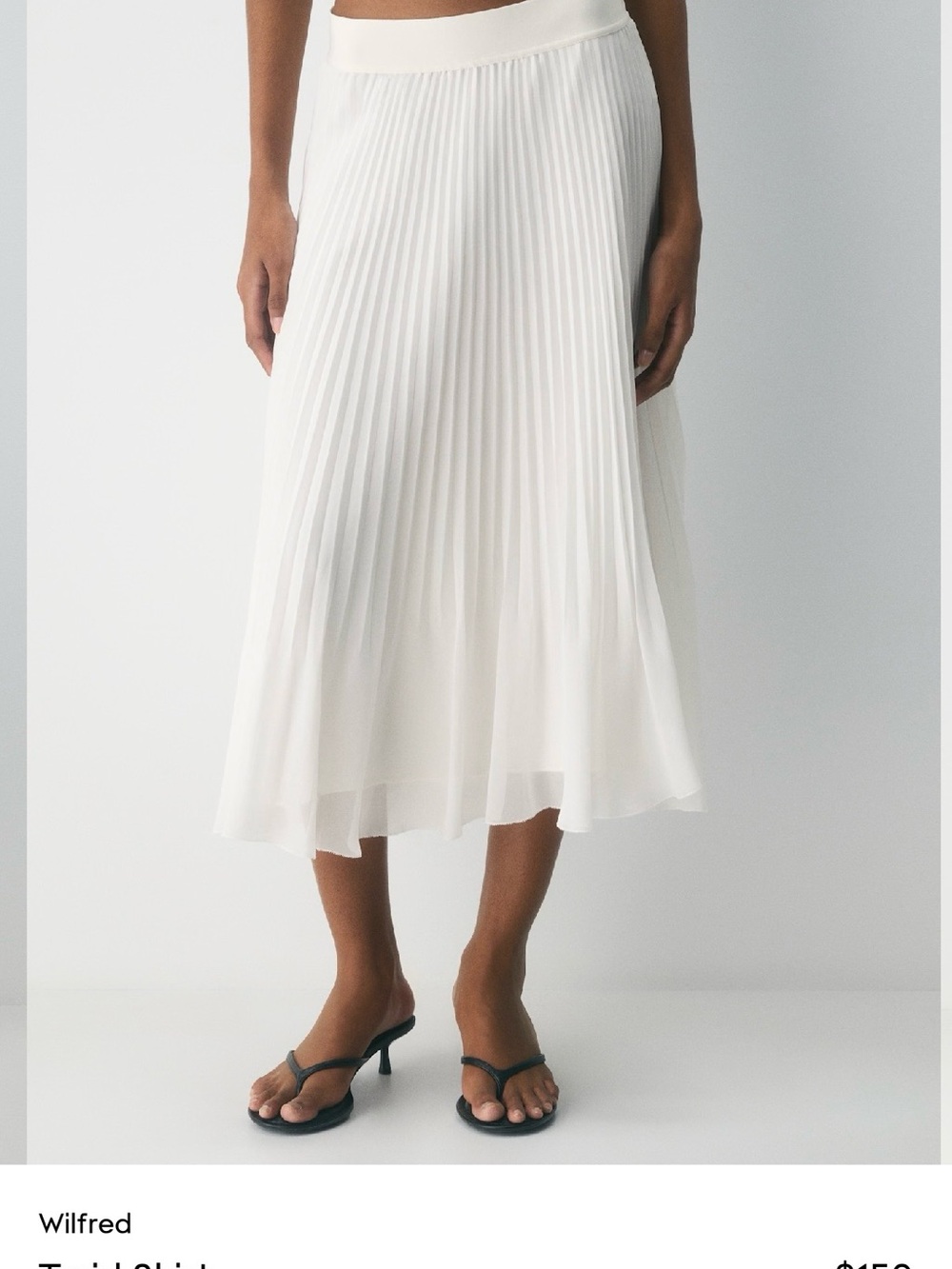 Wilfred White Pleated Midi Skirt